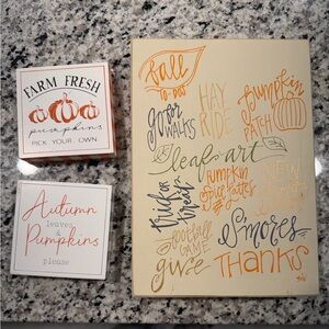 Hobby Lobby Autumn Pumpkin Decor Set - Orange, Cream, Black